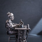 Серебряная фигура ручной работы "Бабушка портниха" - купить в интернет