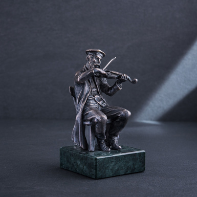 Серебряная фигура ручной работы "Скрипач" - купить в интернет магазине подарков