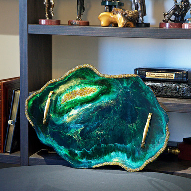 Handmade tray "Emerald Radiance" - buy in an online gift store in Ukraine