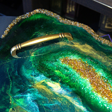Handmade tray "Emerald Radiance" - buy in an online 