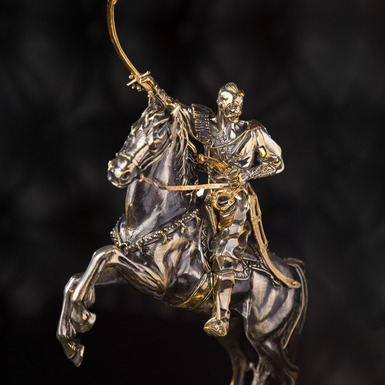 эксклюзивный подарок статуэтка «Козак на коне» из латуни купить в Украине в онлайн магазине