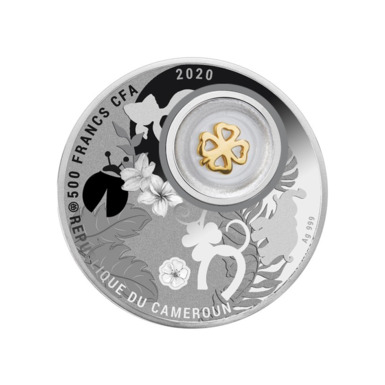монета клевер серебро