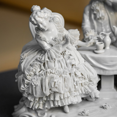 an exclusive gift a rare statuette "Tea Party" buy in Ukraine 