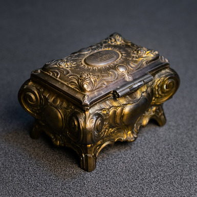 an antique bronze casket 