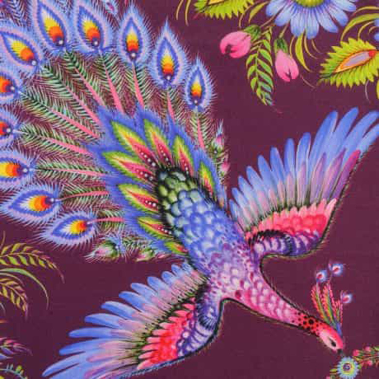 Бордовый платок "Волшебные Жар-птицы" от OLIZ
