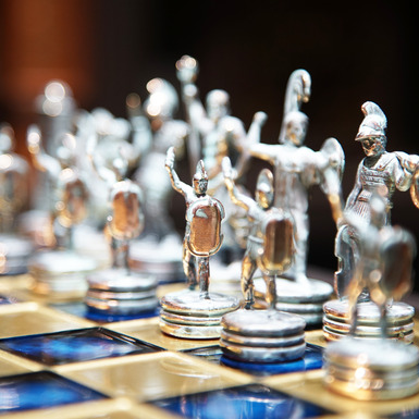 Manopoulos Greek Mythology Blue chess set 