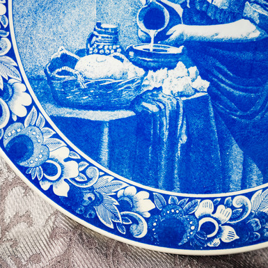 Декоративная тарелка «Молочница» Делфт, Голландия, 1950-1960 гг - купить в интернет 