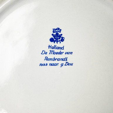 Декоративная тарелка  «Портрет матери» Делфт, Голландия, 1950-1960 гг 