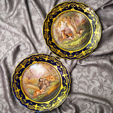 Декоративные парные тарелки «Охота» Франция, начало ХХ века - купить в интернет магазине подарков в Украине