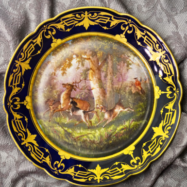 Декоративні парні тарілки «Полювання» Франція, початок ХХ століття - купити в інтернет магазині