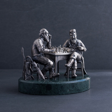серебряная фигура ручной работы еврейские шахматисты