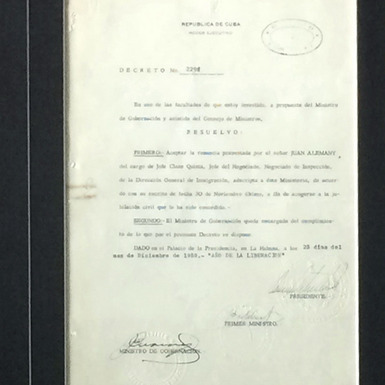 Документ Фиделя Кастро