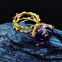 кольцо с аметистом в форме розы