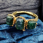 кольцо green stones серебро позолота