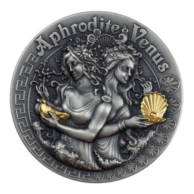  Серебряная монета "Две богини любви"