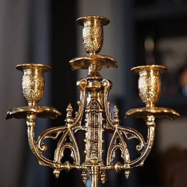 bronze Virtus candlesticks