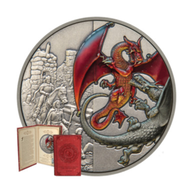 Монета из серебра "Красный дракон"
