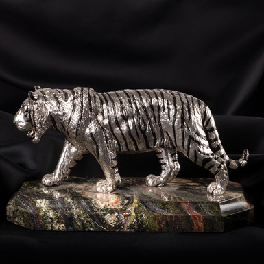 статуэтка серебряный тигр